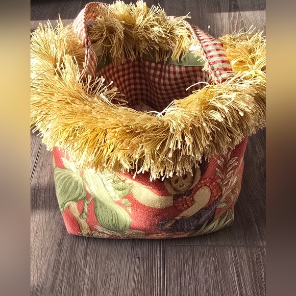 Boho Cottagecore Tapestry Fringe Tote Bag Folk Art Monkey Print Festival Vacay - Picture 8 of 8